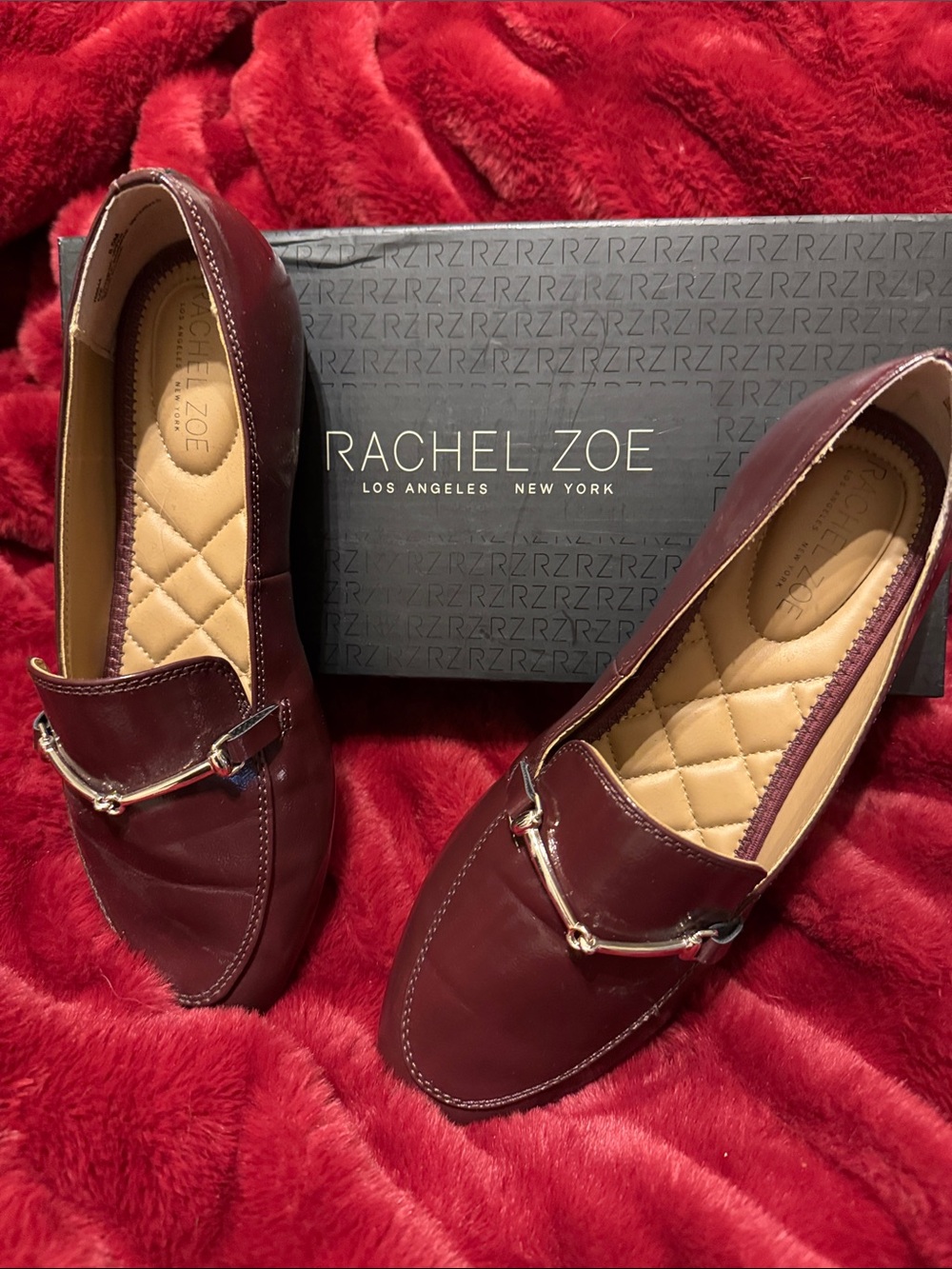 Rachel Zoe Women's Burgundy Loafer Flats